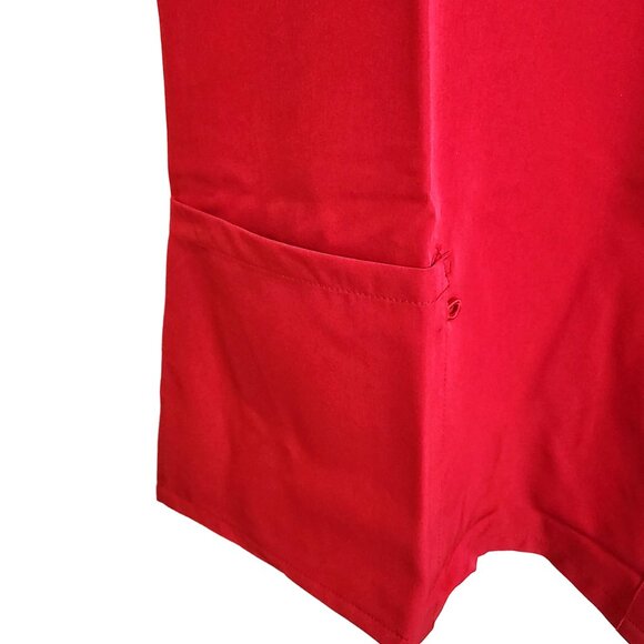 NEW Two Christmas Scrub Tops Red and Blue with Christmas Tree Cats Dogs Sz M - Picture 9 of 16